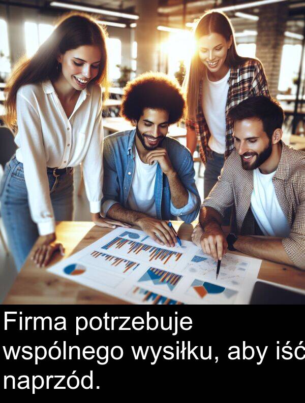 wspólnego: Firma potrzebuje wspólnego wysiłku, aby iść naprzód.
