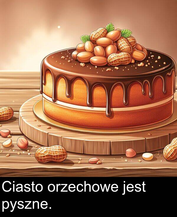 pyszne: Ciasto orzechowe jest pyszne.