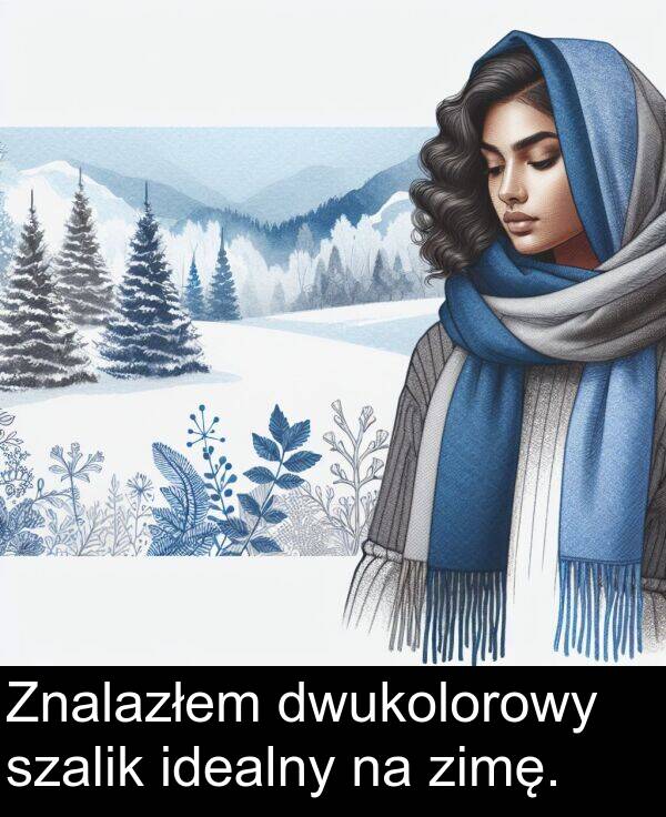 zimę: Znalazłem dwukolorowy szalik idealny na zimę.