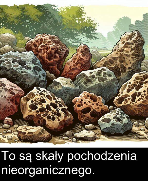 nieorganicznego: To są skały pochodzenia nieorganicznego.