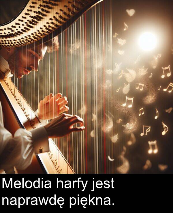 piękna: Melodia harfy jest naprawdę piękna.