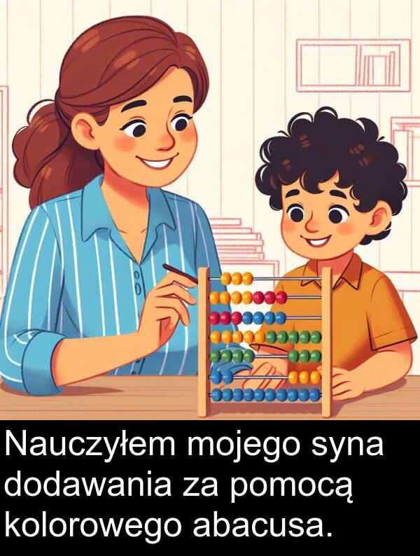 abacusa: Nauczyłem mojego syna dodawania za pomocą kolorowego abacusa.