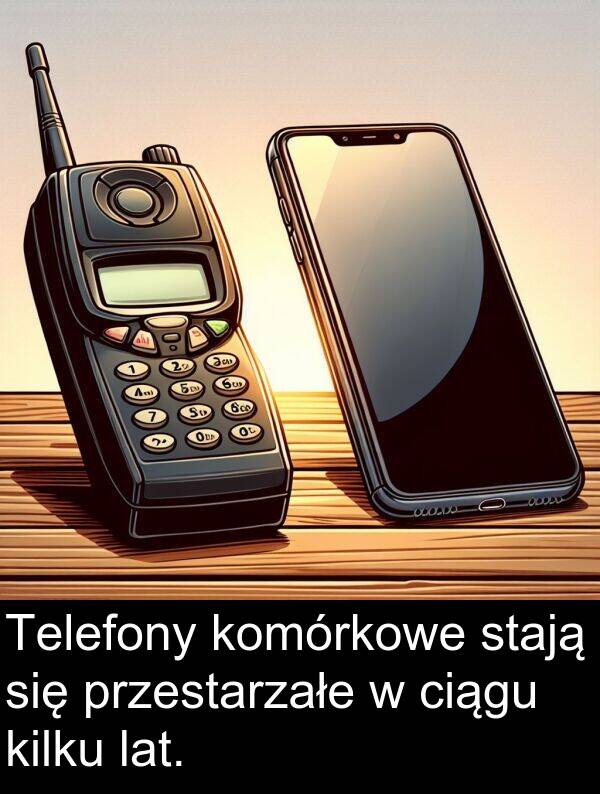 przestarzałe: Telefony komórkowe stają się przestarzałe w ciągu kilku lat.