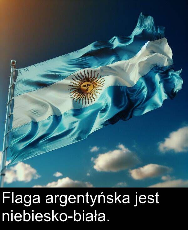 argentyńska: Flaga argentyńska jest niebiesko-biała.