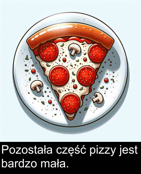 część: Pozostała część pizzy jest bardzo mała.