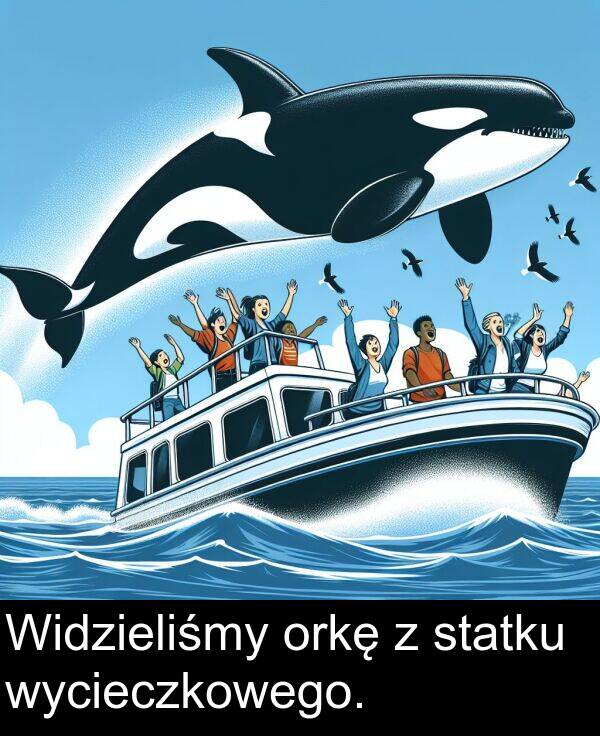statku: Widzieliśmy orkę z statku wycieczkowego.