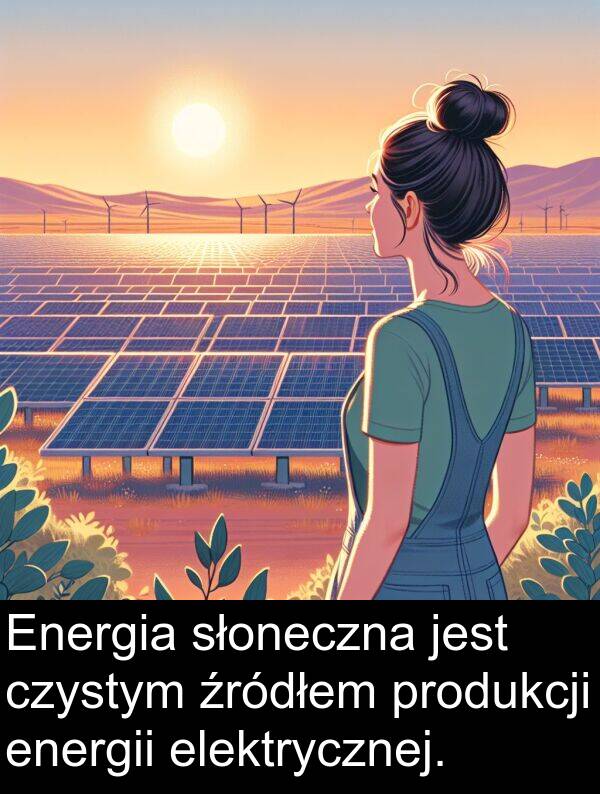 produkcji: Energia słoneczna jest czystym źródłem produkcji energii elektrycznej.