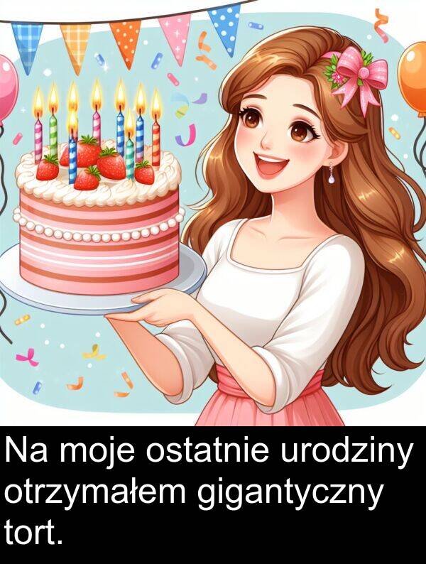 ostatnie: Na moje ostatnie urodziny otrzymałem gigantyczny tort.