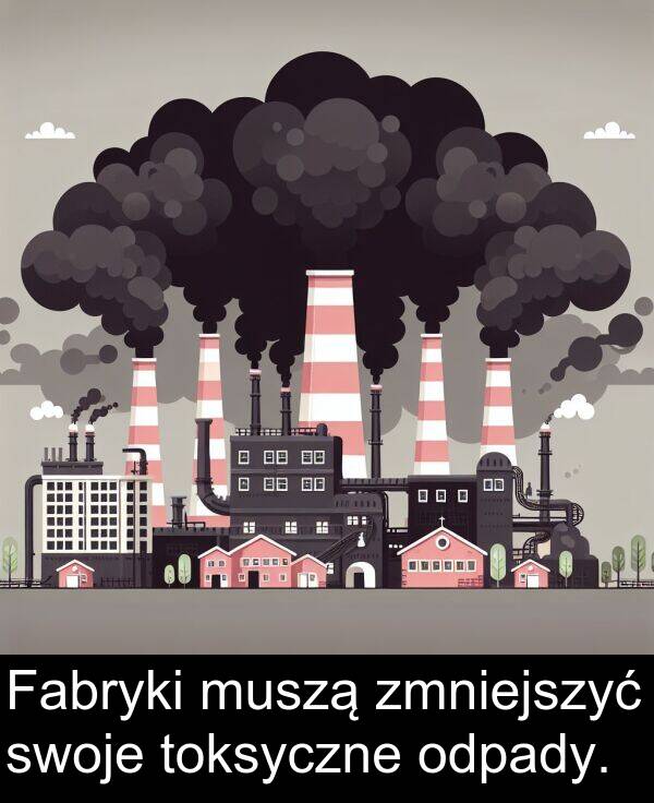 zmniejszyć: Fabryki muszą zmniejszyć swoje toksyczne odpady.