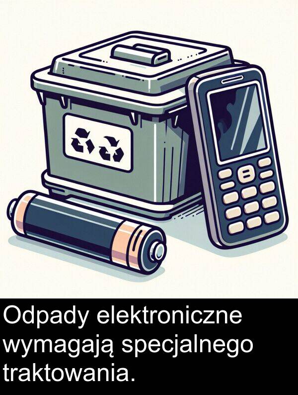 wymagają: Odpady elektroniczne wymagają specjalnego traktowania.