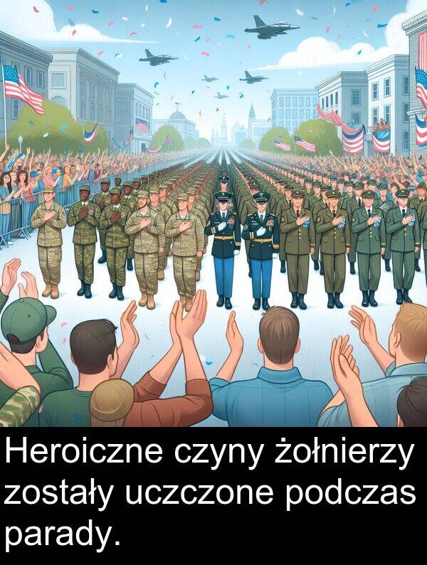 zostały: Heroiczne czyny żołnierzy zostały uczczone podczas parady.