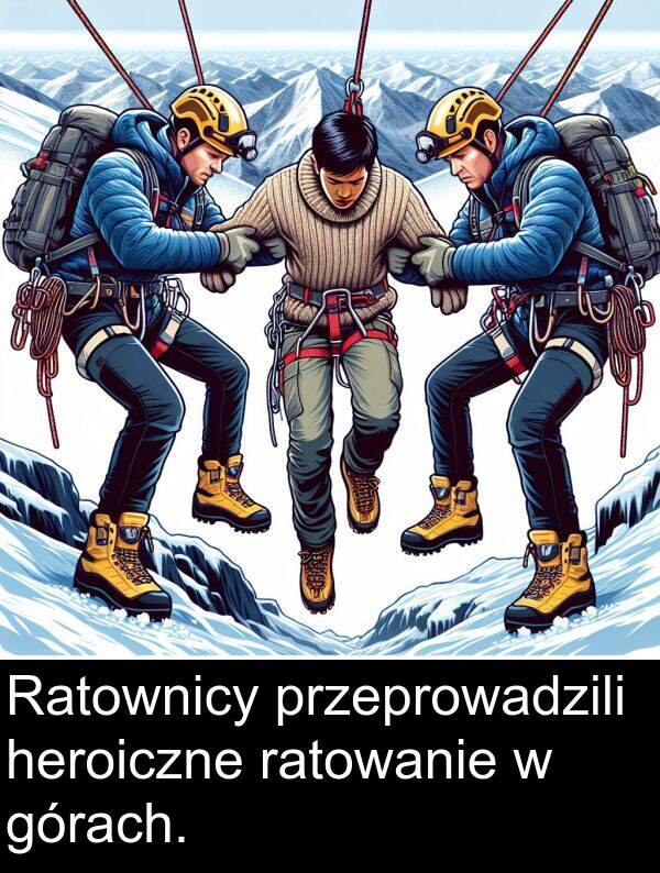 przeprowadzili: Ratownicy przeprowadzili heroiczne ratowanie w górach.