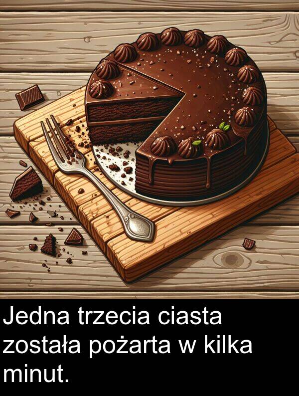 pożarta: Jedna trzecia ciasta została pożarta w kilka minut.