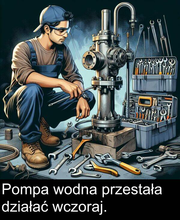 przestała: Pompa wodna przestała działać wczoraj.