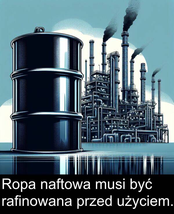 przed: Ropa naftowa musi być rafinowana przed użyciem.