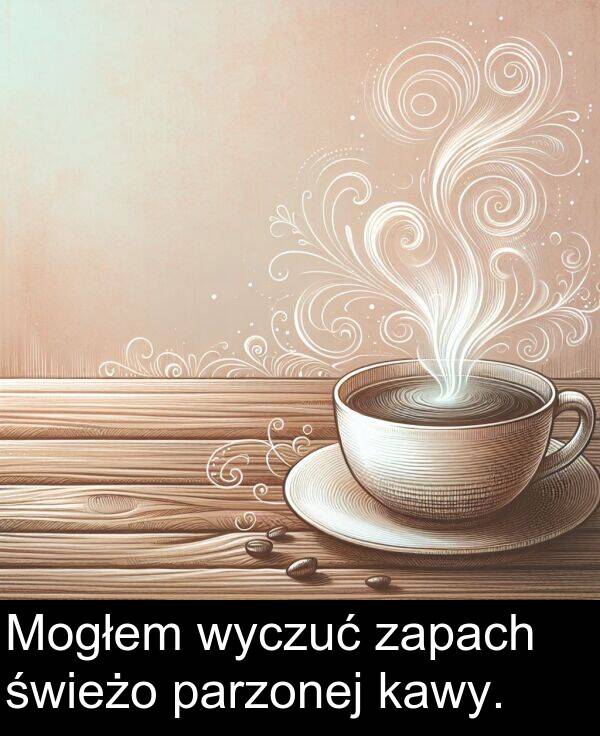 parzonej: Mogłem wyczuć zapach świeżo parzonej kawy.