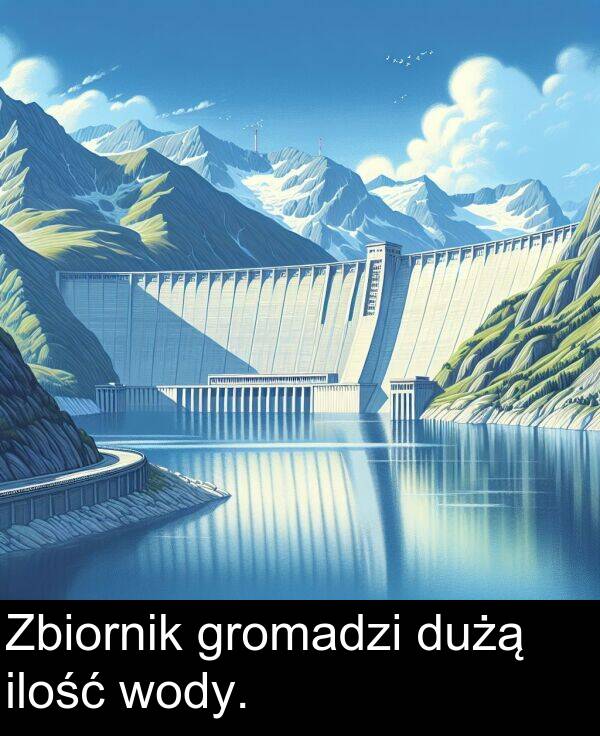 ilość: Zbiornik gromadzi dużą ilość wody.