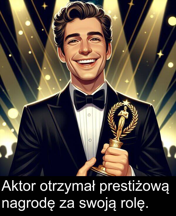 prestiżową: Aktor otrzymał prestiżową nagrodę za swoją rolę.