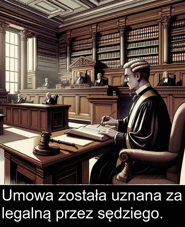 została: Umowa została uznana za legalną przez sędziego.