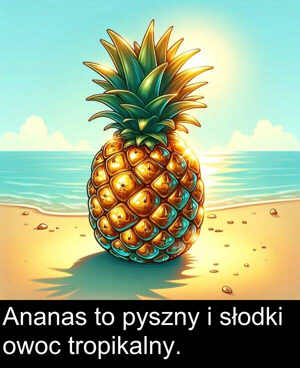 pyszny: Ananas to pyszny i słodki owoc tropikalny.