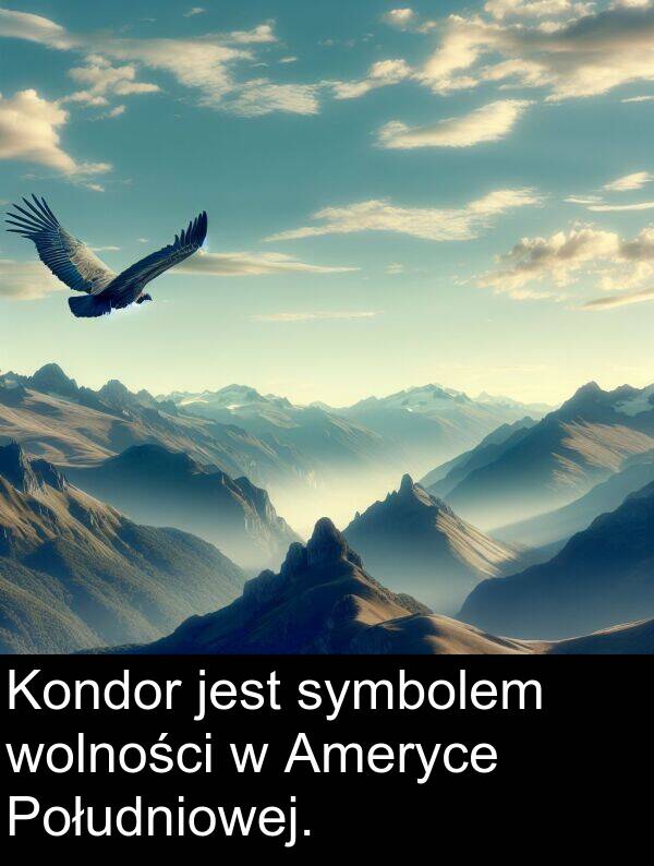 symbolem: Kondor jest symbolem wolności w Ameryce Południowej.