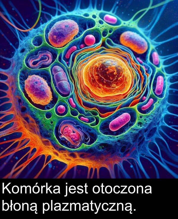 plazmatyczną: Komórka jest otoczona błoną plazmatyczną.