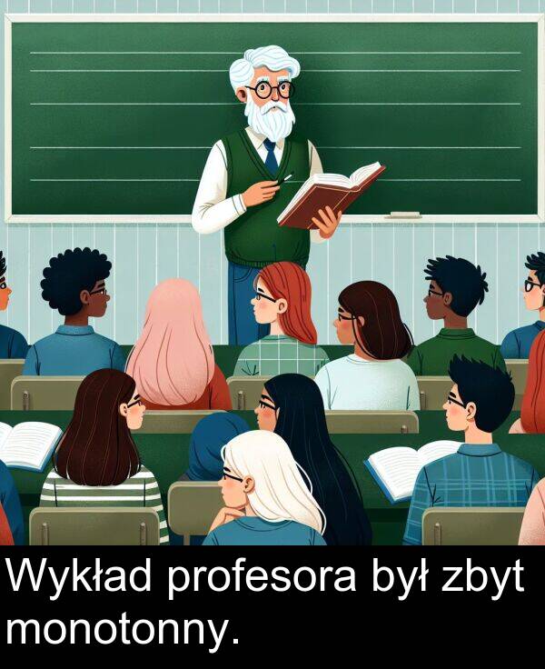 profesora: Wykład profesora był zbyt monotonny.