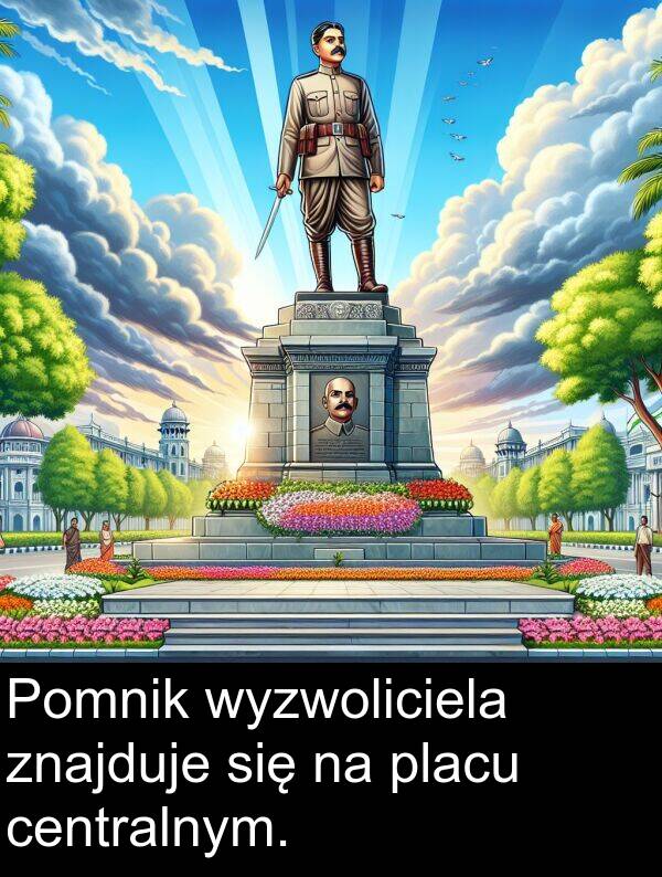 znajduje: Pomnik wyzwoliciela znajduje się na placu centralnym.