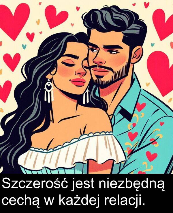 każdej: Szczerość jest niezbędną cechą w każdej relacji.
