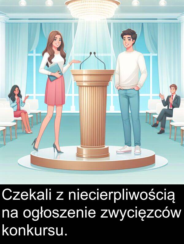 zwycięzców: Czekali z niecierpliwością na ogłoszenie zwycięzców konkursu.
