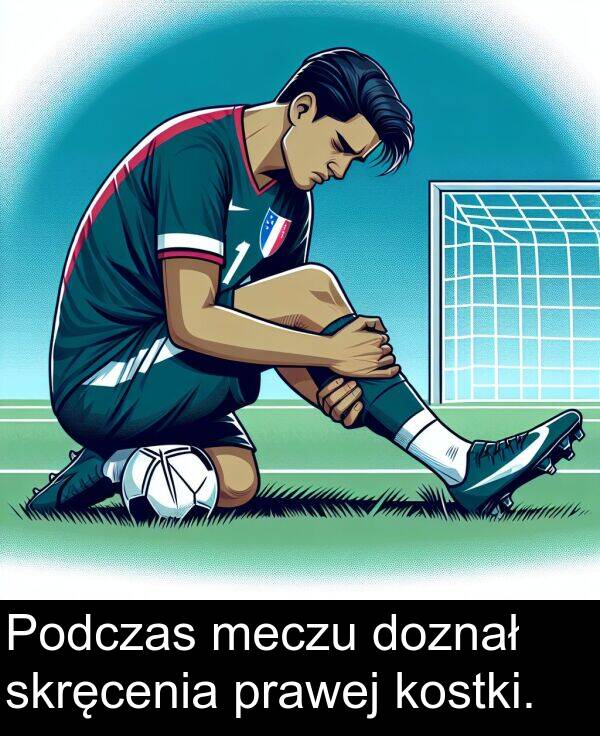 prawej: Podczas meczu doznał skręcenia prawej kostki.