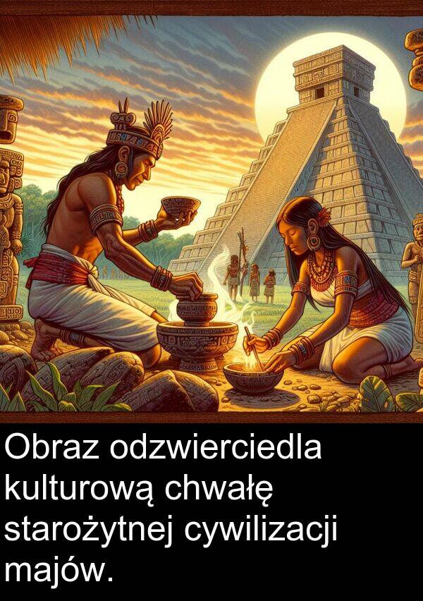 majów: Obraz odzwierciedla kulturową chwałę starożytnej cywilizacji majów.