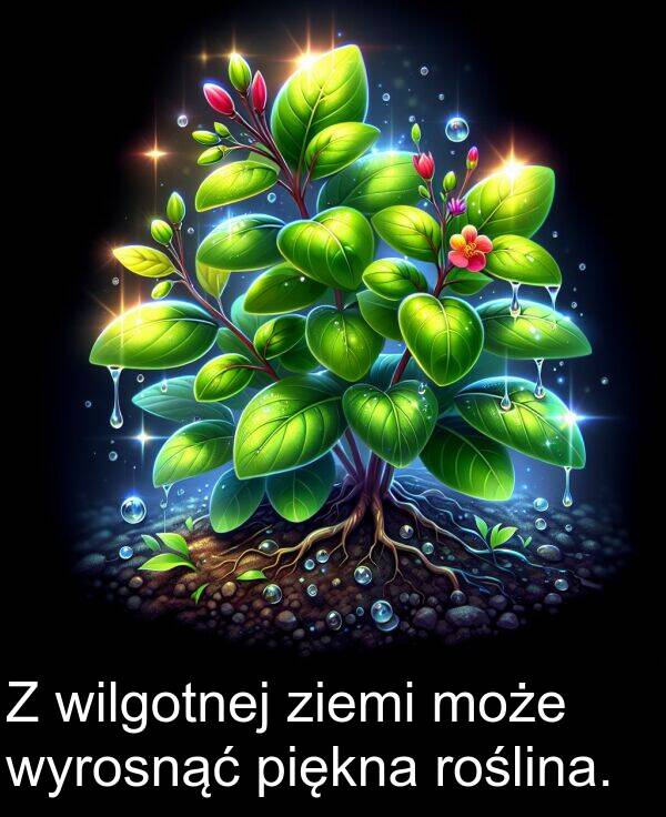 piękna: Z wilgotnej ziemi może wyrosnąć piękna roślina.