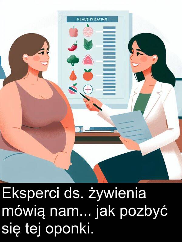 żywienia: Eksperci ds. żywienia mówią nam... jak pozbyć się tej oponki.