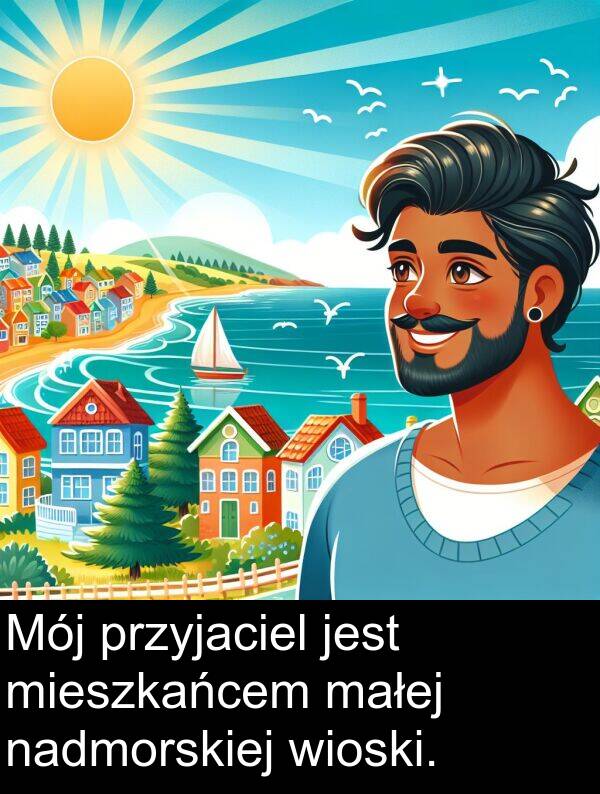 nadmorskiej: Mój przyjaciel jest mieszkańcem małej nadmorskiej wioski.