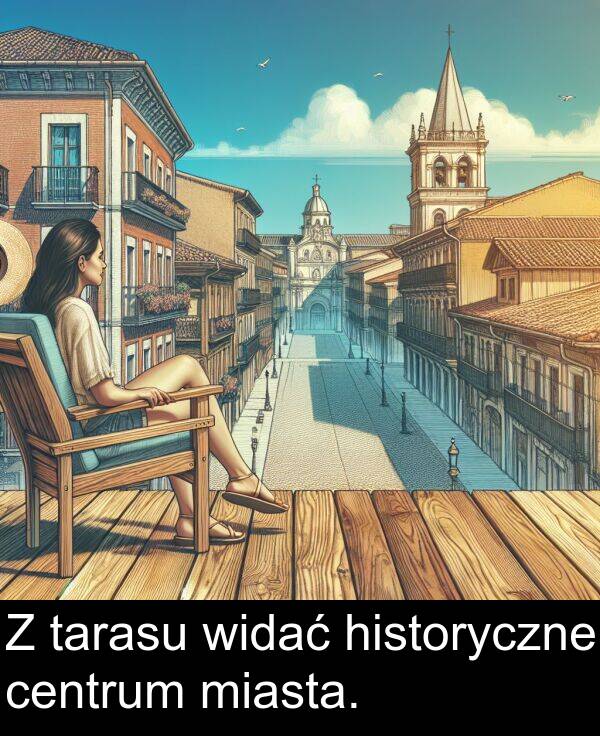 centrum: Z tarasu widać historyczne centrum miasta.