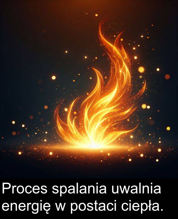 energię: Proces spalania uwalnia energię w postaci ciepła.