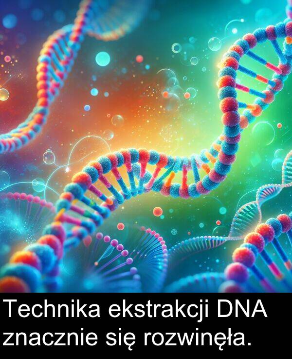 znacznie: Technika ekstrakcji DNA znacznie się rozwinęła.