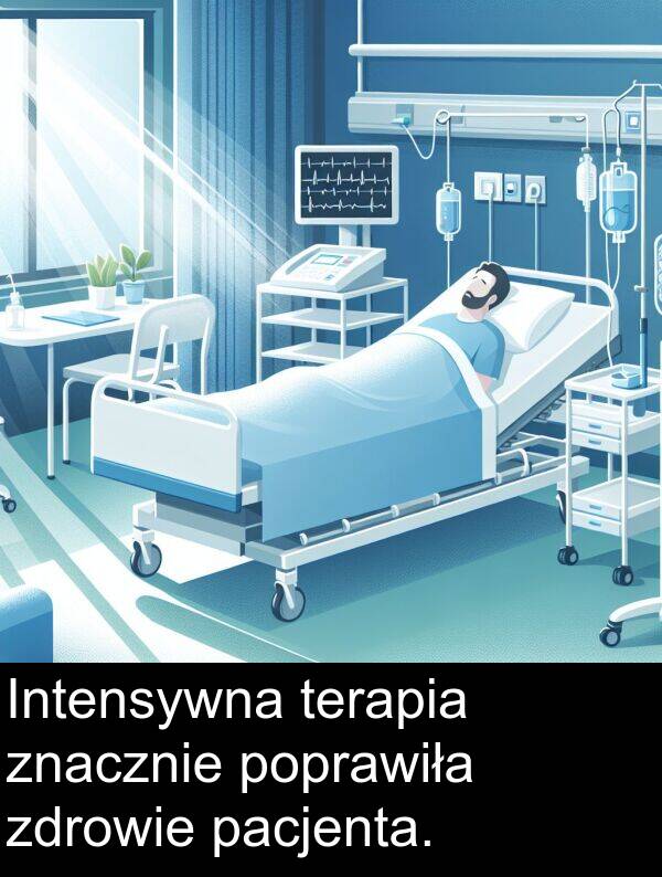 znacznie: Intensywna terapia znacznie poprawiła zdrowie pacjenta.