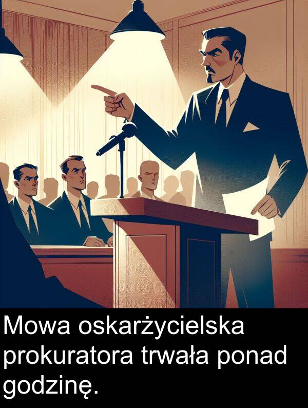 prokuratora: Mowa oskarżycielska prokuratora trwała ponad godzinę.