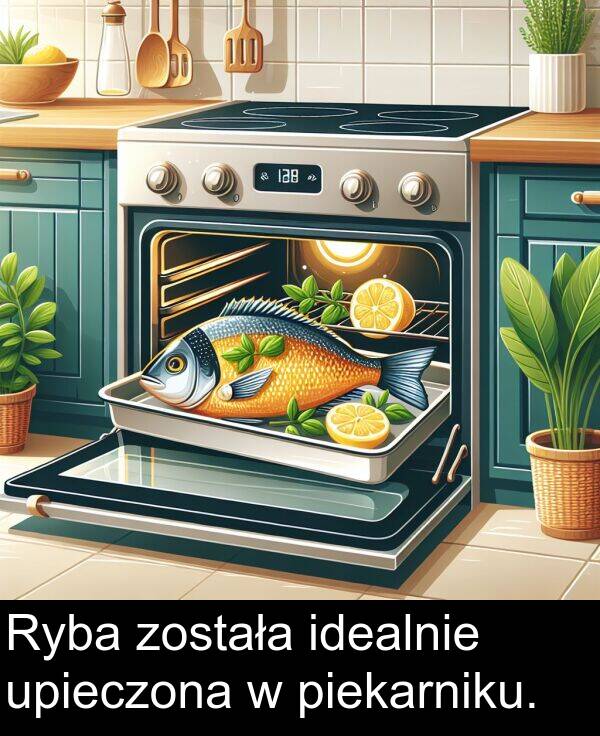 piekarniku: Ryba została idealnie upieczona w piekarniku.