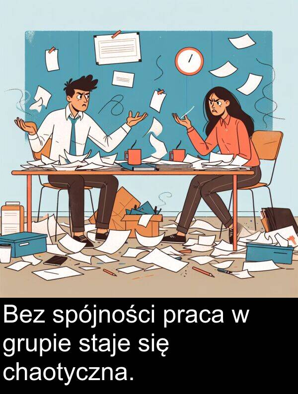 praca: Bez spójności praca w grupie staje się chaotyczna.