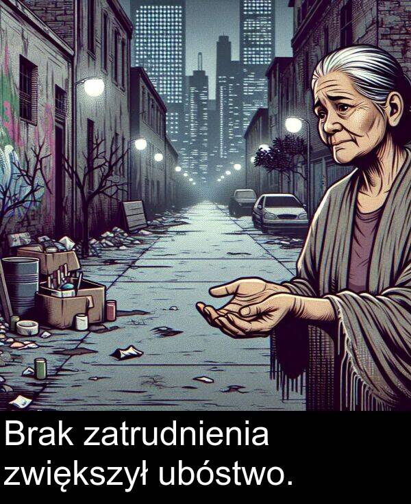 zwiększył: Brak zatrudnienia zwiększył ubóstwo.