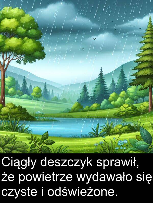 powietrze: Ciągły deszczyk sprawił, że powietrze wydawało się czyste i odświeżone.