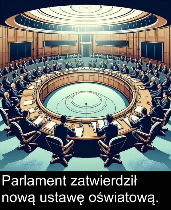 ustawę: Parlament zatwierdził nową ustawę oświatową.