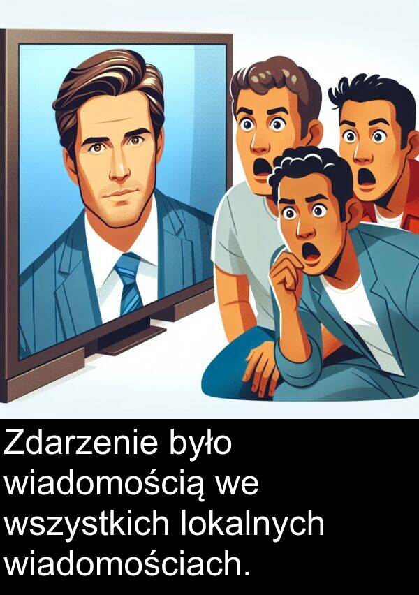 wiadomością: Zdarzenie było wiadomością we wszystkich lokalnych wiadomościach.