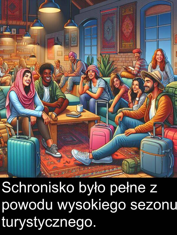 powodu: Schronisko było pełne z powodu wysokiego sezonu turystycznego.
