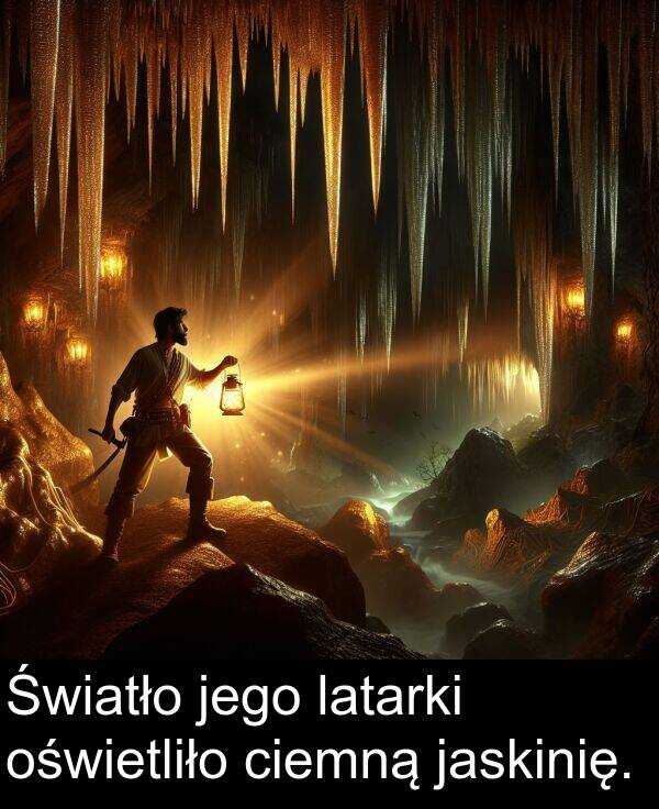 jego: Światło jego latarki oświetliło ciemną jaskinię.