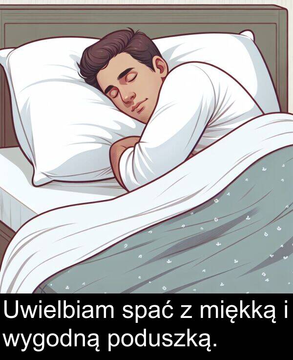 wygodną: Uwielbiam spać z miękką i wygodną poduszką.