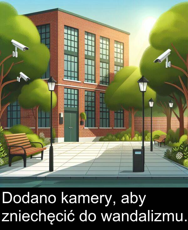 zniechęcić: Dodano kamery, aby zniechęcić do wandalizmu.